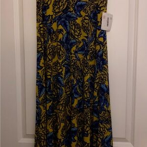 LuLaRoe Maxi Skirt in Yellow and Blue Floral